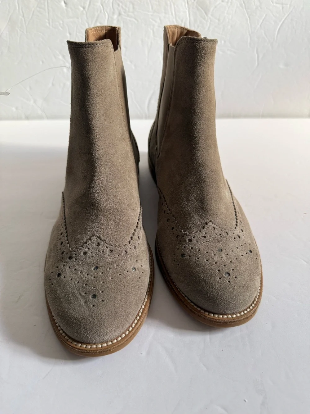 Paul Green Taupe Suede Chukka Brogue Boots Women Ankle US 6.5 l EU 37 l UK 4